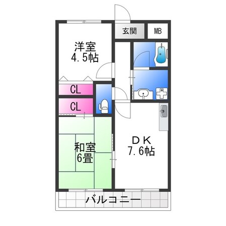 グレース津久野Ⅰの物件間取画像